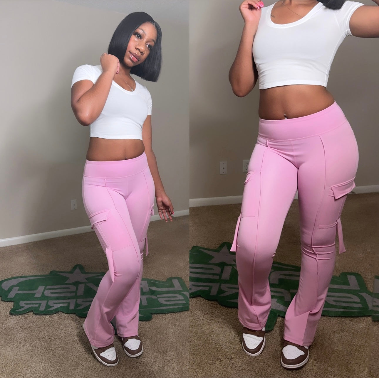 Cargo Yoga Pants (Pink)